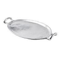 Plateau décoratif de luxe en argent sculpté en forme de cheval, plat d'appoint équestre, centre de table, vente en gros