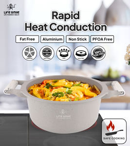 Ensemble de casseroles en granit de qualité supérieure antiadhésif avec poignées en bakélite résistantes à la chaleur, couvercles en métal économiseurs d'énergie et base compatible induction - Product Image 6