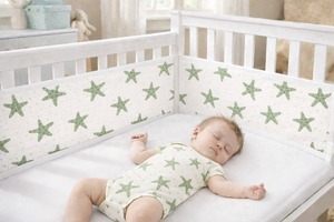 Forro de Cuna de Malla Tejida 100% Algodón Orgánico Personalizable, Transpirable, Seguro, Ecológico, Antiácaros, Ropa de Cama para Bebé Suave - Product Image 4