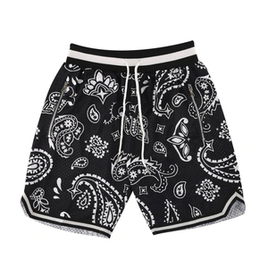 Pantalones Cortos de Malla para Hombre de Alta Calidad con Bolsillos con Cremallera, Cintura Acanalada a Rayas, Estilo con Cintas, Personalizables por Sublimación, para Baloncesto - Product Image 3