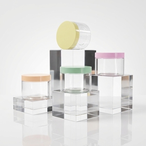 Frascos de plástico PET vacíos de alta calidad, tarro de crema cosmética de plástico transparente para mascotas con tapa de color, fábrica de Vietnam - Product Image 3