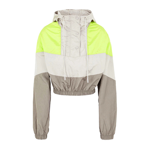 Women Color Block Hooded Crop Top & <b>Pants</b> Set Sporty Style Full Sleeve Loose Fit Quick Dry Polyester 2 Piece Tracksuit - Product Image 6