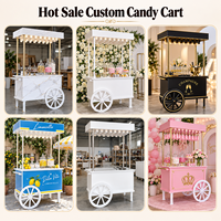 Chariot à bonbons personnalisé avec roues, chariot de présentation de desserts pour mariage, anniversaire, baby shower, décoration de fête, location pour événements