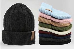 Multipulse Color Unisex Knit <b>Beanie</b> Winter Hat Ribbed Cuff Skull Cap for Outdoor Daily Wear - Product Image 2