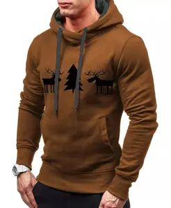 Erkekler ucuz satış yüksek kaliteli pamuk Polyester Hoodie DIY OEM özelleştirilmiş hoodie noel kazak kazak erkek svetşört