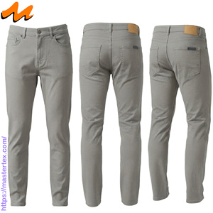 Pantalones Casuales de Corte Recto para Hombre MASTER TEXTILE, Color Sólido, Cintura Media, Tejido Twill Transpirable, Cierre de Botones y Remaches - Product Image 4