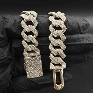 Moissanite Cuban Link <b>Bracelet</b> Iced Out Hip Hop Luxury <b>Mens</b> Jewelry Sparkling Chain <b>Bracelet</b> Fashion Gift - Product Image 5