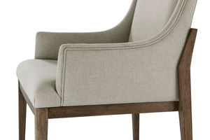 Silla de Comedor Moderna de Madera de Haya con Diseño Escandinavo, Tapicería de Lino Cómoda para el Hogar, Oficina o Apartamento - Product Image 5