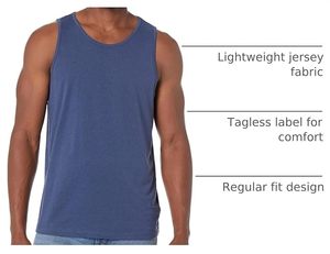 Men's Solid Color Knitted Sleeveless Tank Top O-Neck Casual Muscle <b>Vest</b> Blue Plus Size - Product Image 6