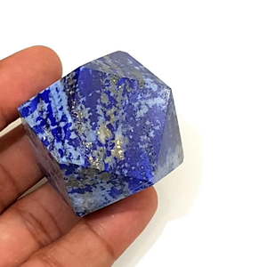 Cubo de whisky tallado en piedra de lapislázuli de alta calidad, piedra natural de icosaedro, cristal curativo de reiki, piedra preciosa. - Product Image 3