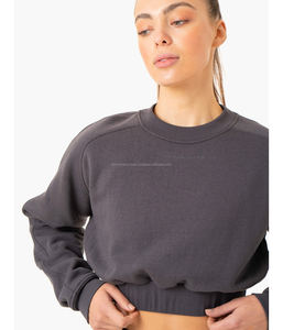 Sudadera Corta de Alta Calidad para Mujer, Talla XS, 100% Algodón, Impermeable, con Apliques Dulces, Manga Larga, Top Corto, Chándal de Felpa - Product Image 5