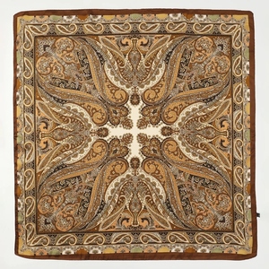 Foulard carré en soie imprimé de luxe pour femme, châle en satin, écharpe, bandana, hijab pour cheveux - Product Image 1
