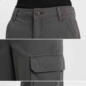 Pantalones Cargo Gris Oscuro de Pierna Ancha para Mujer - Pantalones Utilitarios de Algodón de Cintura Alta con Múltiples Bolsillos - Product Image 6