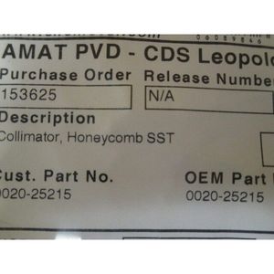 AMAT 0020-25215 COLLIMATOR, HONEYCOMB, 1/2 นิ้ว - อุปกรณ์และชิ้นส่วนเซมิคอนดักเตอร์ระดับโลกที่เชื่อถือได้ - Product Image 4