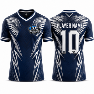 เสื้อฟุตบอลคุณภาพสูง ผ้าโพลีเอสเตอร์ ระบายอากาศได้ดี แห้งเร็ว เหมาะสำหรับนักกีฬาชาย - Product Image 1