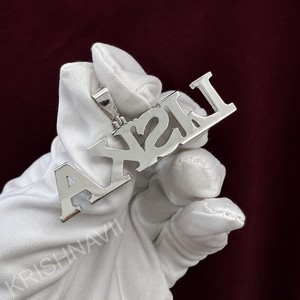 925 Silver Handmade VVS Moissanite <b>Custom</b> <b>Name</b> Pendant Iced Out Personalized Alphabet Letter <b>Necklace</b> Hip Hop Jewelry Gift - Product Image 3