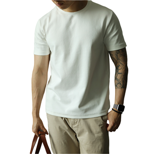 Camisetas de Hombre con Cuello Redondo, Tejido de Punto de Doble Cara con Amoníaco, 100% Algodón Supima 50S, 220 g/m², Manga Corta, Corte Regular - Product Image 5