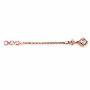 18ct Rose Gold Clover <b>Flower</b> Diamond <b>Bracelet</b> for Women Floral Design Fine Jewelry Wedding Party Gift High Polish Finish - Product Image 3