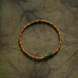 Bamboo Design Crystal and Rhinestone <b>Beaded</b> <b>Bracelet</b> Romantic Green Gemstone Jewelry - Product Image 4