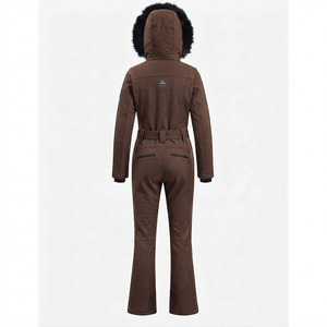 Traje de esquí de invierno para hombre, mono de nieve de una pieza con capucha de piel, cremallera, impermeable 10.000 mm, mono deportivo para exteriores, overol aislado - Product Image 2