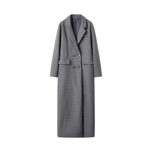 Plus Size Women's Long Wool Coat Full Sleeve Turn-down Collar Solid Color Winter Outerwear Minimalist Style - Product Image 1