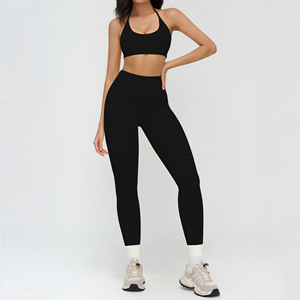 2-Piece Yoga Set for Women Fitness <b>Leggings</b> & Shorts with Solid <b>Pattern</b> Spandex/Nylon Material Breathable & Quick Dry - Product Image 2