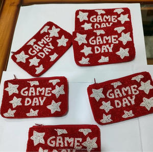 Set Handmade <b>Beaded</b> Eye Coin Purses Zipper Embroidered Canvas Pouches Soft Eco-Friendly <b>Large</b> Capacity Assorted Colors Artisan - Product Image 5