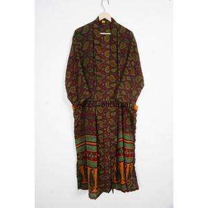 ชุดกิโมโนผ้าไหม ชุดกิโมโนทำมือ เสื้อคลุมยาว ชุดคลุมอาบน้ำผ้าไหม ชุดกิโมโนสำหรับงานแต่งงาน กิโมโนแบบปะติดปะต่อ เสื้อคลุมคาร์ดิแกนสำหรับผู้หญิง - Product Image 2