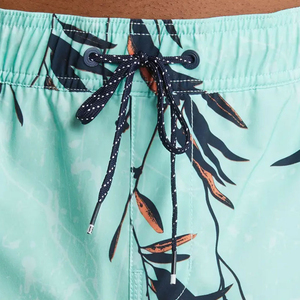 Custom <b>Men</b> Tropical Leaf Print Beach Shorts Quick Dry Swim <b>Trunks</b> Elastic Waist Summer Swimwear OEM ODM Supplier - Product Image 3