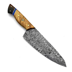 Couteau de chef artisanal personnalisé en acier Damas, lame de 8 à 9,9 pouces, manche en bois, couteau de cuisine traditionnel, forgé pour droitier - Product Image 6