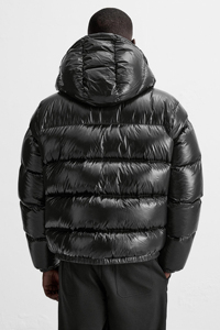 Top Selling Winter Hood Down Puffer <b>Jacket</b> Men's Front Zip High Neck <b>Padded</b> Sleeves <b>Waterproof</b> Windproof Breathable Customizable - Product Image 2