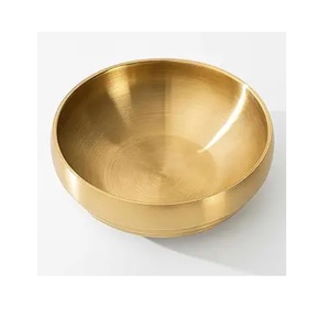 Grand saladier décoratif en laiton massif martelé, forme ronde, pour la maison - Product Image 5