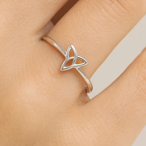 Classic Design <b>Celtic</b> Knot <b>Ring</b> 925 Sterling <b>Silver</b> Bohemian Dainty Statement wedding Minimalist Irish Triquetra Jewelry - Product Image 1