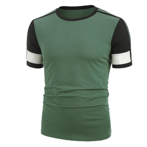 OEM Oversized Gym T Shirt Elastic Cotton Spandex <b>Plain</b> Training Loose <b>Tshirt</b> Custom Muscle Fitness Mens Slim Fit Sports T Shirts - Product Image 1