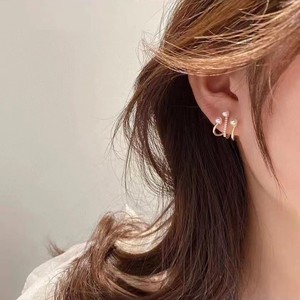 Boucles d'oreilles en cristal vintage de la ville de bijouterie de Zhuji, perle d'eau douce naturelle, même style que les boucles d'oreilles populaires sur les réseaux sociaux - Product Image 4