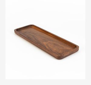 Table à thé en bois de noyer noir avec support pour théière et bordure florale pastorale - Product Image 2