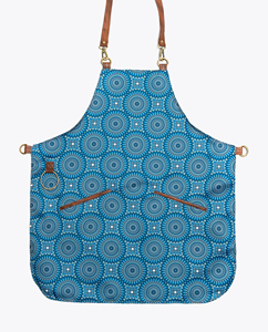 Cape de coiffure à motif géométrique bleu, tablier textile à taille ajustable pour coiffeurs - Product Image 5