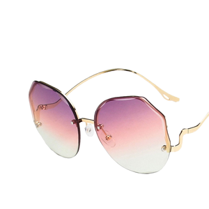 Gafas de Sol de Moda de Lujo al por Mayor, Montura Poligonal sin Aro, Protección UV, Unisex, para Viajes y Conducción - Product Image 3