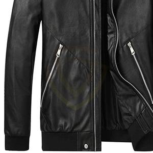 Chaqueta de Cuero para Motocicleta Personalizada, Elegante y de Alta Calidad para Hombre, Diseño Ecológico a Prueba de Viento para Invierno, Cierre de Cremallera - Product Image 6