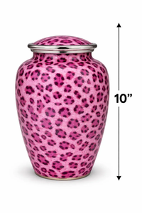 Urna Funeraria Metálica con Estampado de Leopardo Rosa, Recuerdo para Adultos, Diseño Personalizado, Recipiente para Cenizas Conmemorativas - Product Image 4