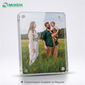 Mini Tabletop Modern UV Printed <b>Acrylic</b> Magnetic <b>Photo</b> <b>Frame</b> with Stand 3 X 4 Inch - Product Image 1