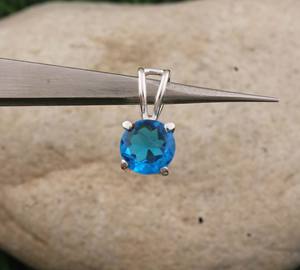 Colgante de Topacio Azul Natural Vintage al por Mayor, Plata de Ley 925, Chapado en Platino, Joyería con Dijes, Precio al por Mayor, Directo de Fábrica - Product Image 3