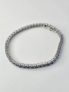 Proveedor de Pulseras de Tenis de Plata 925 con Moissanita Azul OEM ODM, Joyería de Boutique Hecha a Mano, Personalizada, Moderna y de Estilo Hip Hop, Venta al por Mayor - Product Image 2