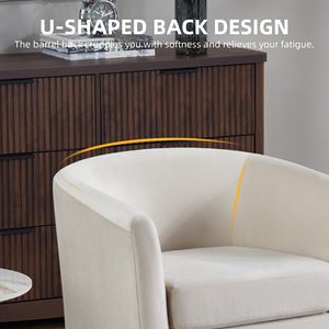 Poltrona Moderna in Velluto Bianco con Poggiapiedi, Sedia d'Accento per Soggiorno e Camera da Letto - Product Image 2