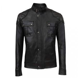 Chaqueta de Motocicleta de Cuero Unisex de Manga Larga, Negra, Resistente al Viento, Anti UV, Transpirable, de Secado Rápido, con Impresión Personalizada, para Todas las Actividades de Carreras - Product Image 1