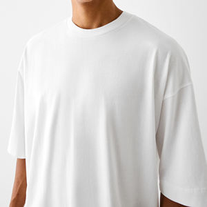 T-shirts personnalisés pour hommes, coupe ajustée, respirants, écologiques, de haute qualité, en polyester/coton, pour le fitness, tailles plus, ODM - Product Image 3