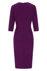 Robe polo classique pour femme avec bordure blanche - Tissu piqué bleu marine - Robe sportive à manches courtes avec logo personnalisé - Product Image 2