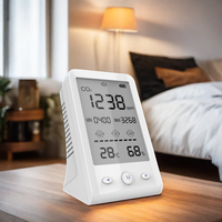 Medidor de CO2 NDIR de Escritorio, 400-5000 ppm, Detector de Dióxido de Carbono Recargable, Monitor de Temperatura y Humedad para Hogar, Oficina y Aula