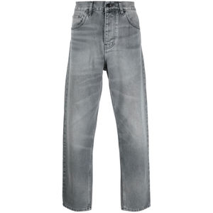 Pantalon en jean vintage délavé sur mesure pour homme, coupe droite évasée, effet usé, ample et surdimensionné à jambe large - Product Image 1