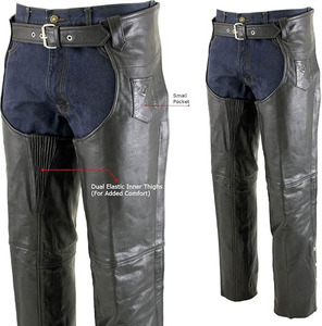 Pantalones de Motociclista Samroz Sports para Hombre, Negros, de Cuero Premium, Doble Comodidad - Product Image 4